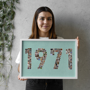 Créez une collage photo "1971" pour un cadeau d'anniversaire personnalisé Créez une collage photo "1971" pour un cadeau d'anniversaire personnalisé