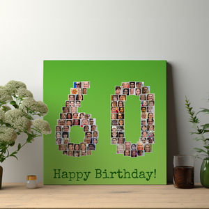 Collage Numéros 60 - Alu-Dibond - Anniversaire Personnalisé Collage Numéros 60 - Alu-Dibond - Anniversaire Personnalisé