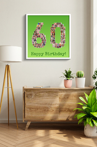 Collage Numéros 60 - Alu-Dibond - Anniversaire Personnalisé Collage Numéros 60 - Alu-Dibond - Anniversaire Personnalisé