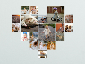 Collage Photo Cœur Enfant sur Verre Acrylique - Cadeau Personnalisé Unique