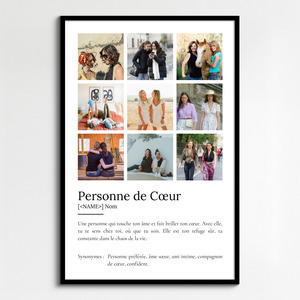 Création personnalisée: Définition Photo Poster 'Personne Chère' pour cadeau unique