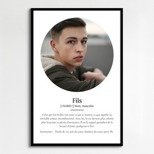 Poster Définition Personnalisé Fils - Cadeau Unique et Touchant