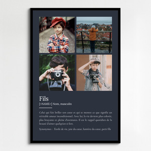 Poster Définition Personnalisé Fils - Cadeau Unique et Touchant