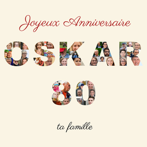 Créez Collage Photo Anniversaire Sur-Mesure - Nom & Âge שpersonnalisés Créez Collage Photo Anniversaire Sur-Mesure - Nom & Âge שpersonnalisés
