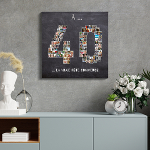 Collage Photo Anniversaire 40 Ans - Personnalisez avec Vos Souvenirs et Textes Collage Photo Anniversaire 40 Ans - Personnalisez avec Vos Souvenirs et Textes