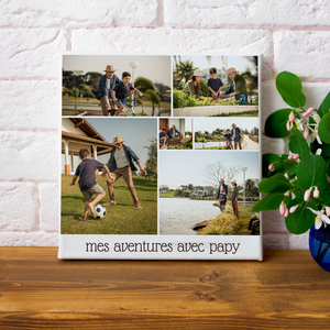 Collage photo souvenir personnalisée "Mes aventures avec Papy" Collage photo souvenir personnalisée "Mes aventures avec Papy"