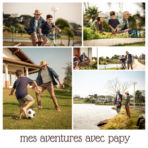 Collage photo souvenir personnalisée "Mes aventures avec Papy" Collage photo souvenir personnalisée "Mes aventures avec Papy"