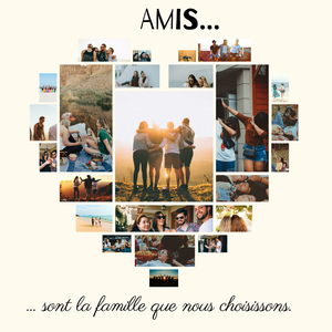 Créez une toile cœur photos amitié personnalisée
