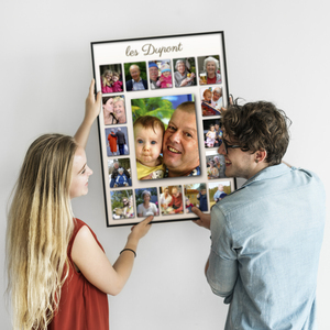 Collage Photo Famille Personnalisée - Poster Cadeau Mur Personnalisable Collage Photo Famille Personnalisée - Poster Cadeau Mur Personnalisable