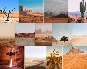 Créez et imprimez votre collage photo nature: dunes, glaciers, grottes de glace