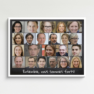 Collage Portrait d'Équipe: Cadeau Motivant pour Bureau ou Événements