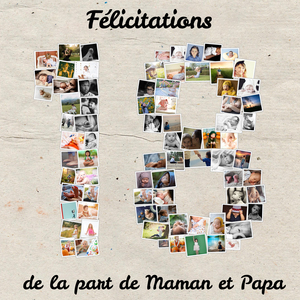 Collage photo "18 ans" personnalisée pour anniversaire ou fête spéciale Collage photo "18 ans" personnalisée pour anniversaire ou fête spéciale