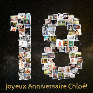 Collage photo "18 ans" personnalisée pour anniversaire ou fête spéciale Collage photo "18 ans" personnalisée pour anniversaire ou fête spéciale