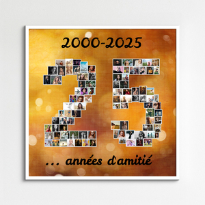 Créez un collage photo en chiffre 25 pour anniversaire ou célébration Créez un collage photo en chiffre 25 pour anniversaire ou célébration