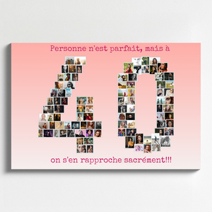 Collage Photo "40" pour Anniversaire ou Événement - Personnalisez et Offrez ! Collage Photo "40" pour Anniversaire ou Événement - Personnalisez et Offrez !