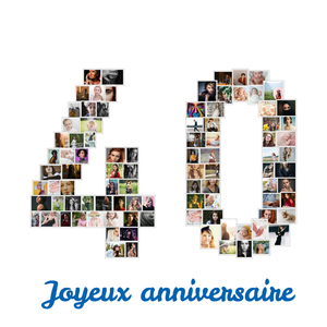 Collage Photo "40" pour Anniversaire ou Événement - Personnalisez et Offrez ! Collage Photo "40" pour Anniversaire ou Événement - Personnalisez et Offrez !
