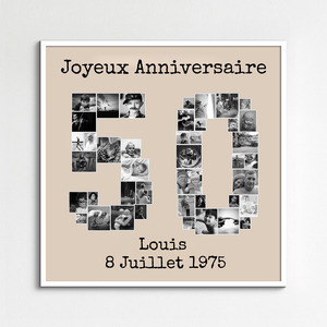 Créez une mosaïque photo 50 pour anniversaire ou noces d'or Créez une mosaïque photo 50 pour anniversaire ou noces d'or