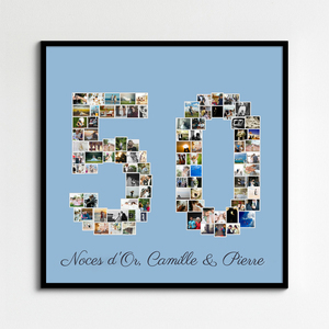 Créez une mosaïque photo 50 pour anniversaire ou noces d'or Créez une mosaïque photo 50 pour anniversaire ou noces d'or