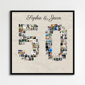 Créez une mosaïque photo 50 pour anniversaire ou noces d'or Créez une mosaïque photo 50 pour anniversaire ou noces d'or