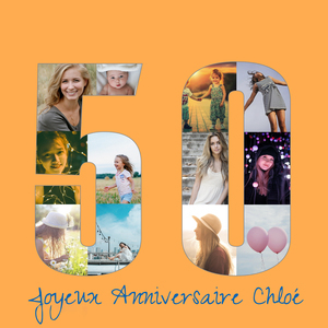Créez une mosaïque photo 50 pour anniversaire ou noces d'or Créez une mosaïque photo 50 pour anniversaire ou noces d'or