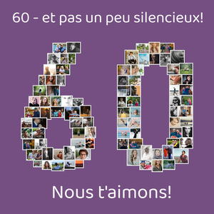 Collage numéro 60 personnalisée - Cadeau d'anniversaire ou retraite Collage numéro 60 personnalisée - Cadeau d'anniversaire ou retraite