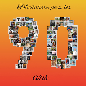 Créez un Collage Photo Chiffre 90 pour Anniversaires – Cadeau Personnalisé Créez un Collage Photo Chiffre 90 pour Anniversaires – Cadeau Personnalisé