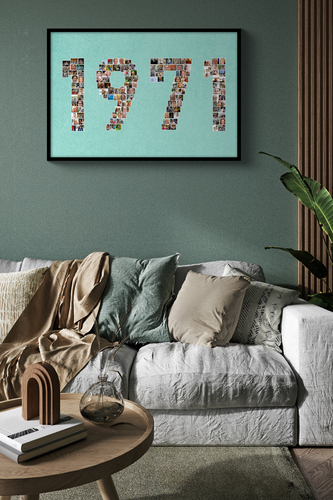 Créez une collage photo "1971" pour un cadeau d'anniversaire personnalisé