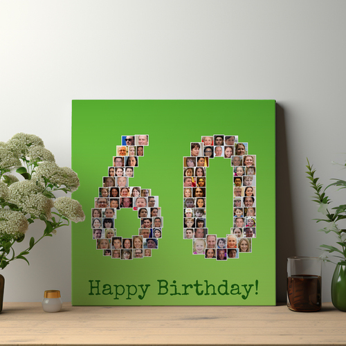 Collage Numéros 60 - Alu-Dibond - Anniversaire Personnalisé