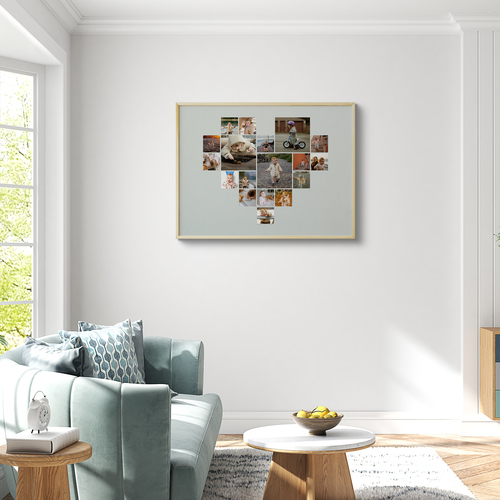 Collage Photo Cœur Enfant sur Verre Acrylique - Cadeau Personnalisé Unique