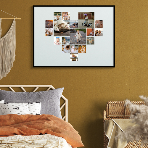 Collage Photo Cœur Enfant sur Verre Acrylique - Cadeau Personnalisé Unique
