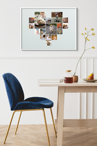 Collage Photo Cœur Enfant sur Verre Acrylique - Cadeau Personnalisé Unique