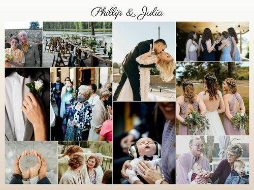 Collage de Mariage Personnalisée sur Toile - Cadeau Idéal pour les Nouveaux Mariés