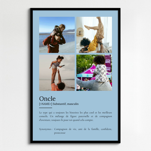 Poster définition personnalisé "Oncle" - Créez votre cadeau unique