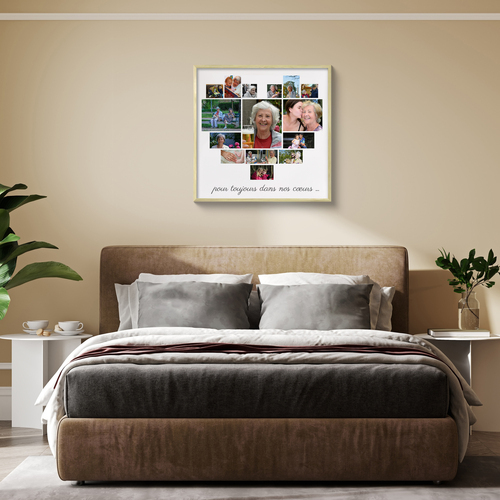 Créez un poster collage cœur personnalisé pour Mamie
