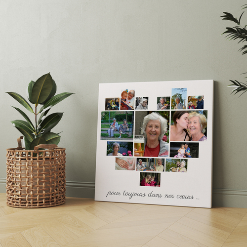 Créez un poster collage cœur personnalisé pour Mamie