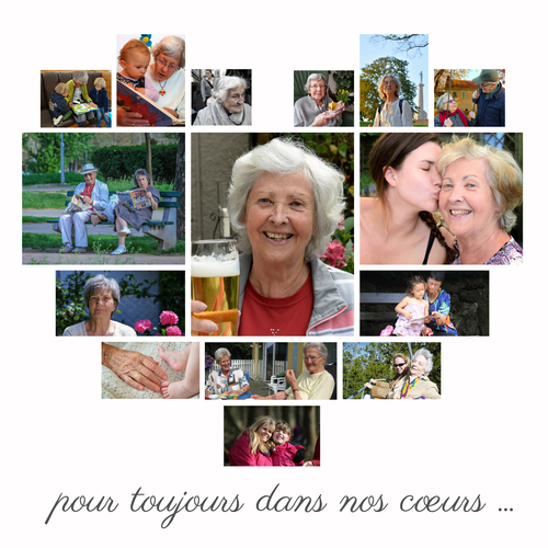 Créez un poster collage cœur personnalisé pour Mamie