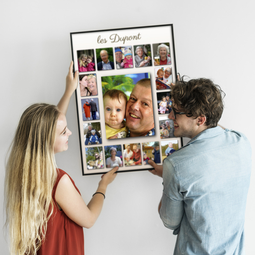 Collage Photo Famille Personnalisée - Poster Cadeau Mur Personnalisable