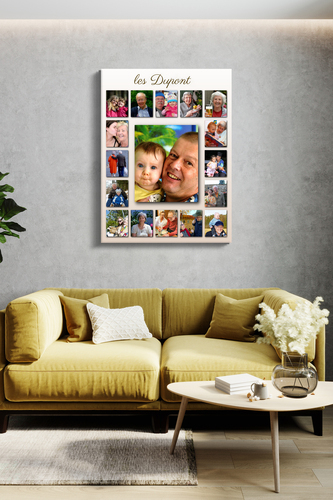 Collage Photo Famille Personnalisée - Poster Cadeau Mur Personnalisable