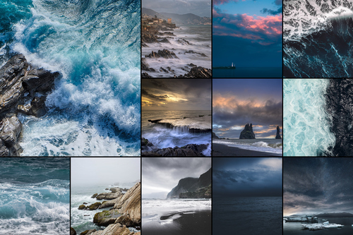 Créez votre collage photo de phénomènes météo: brouillard et orages - Impression premium