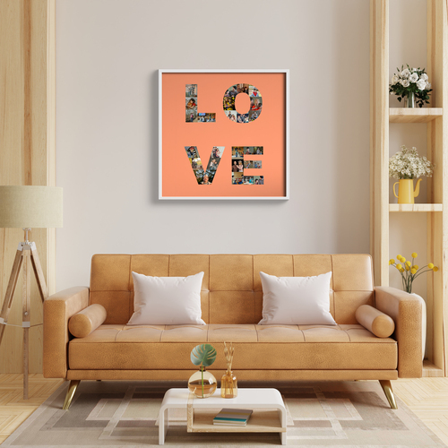 Collage Photo LOVE Personnalisée pour Cadeaux Romantiques